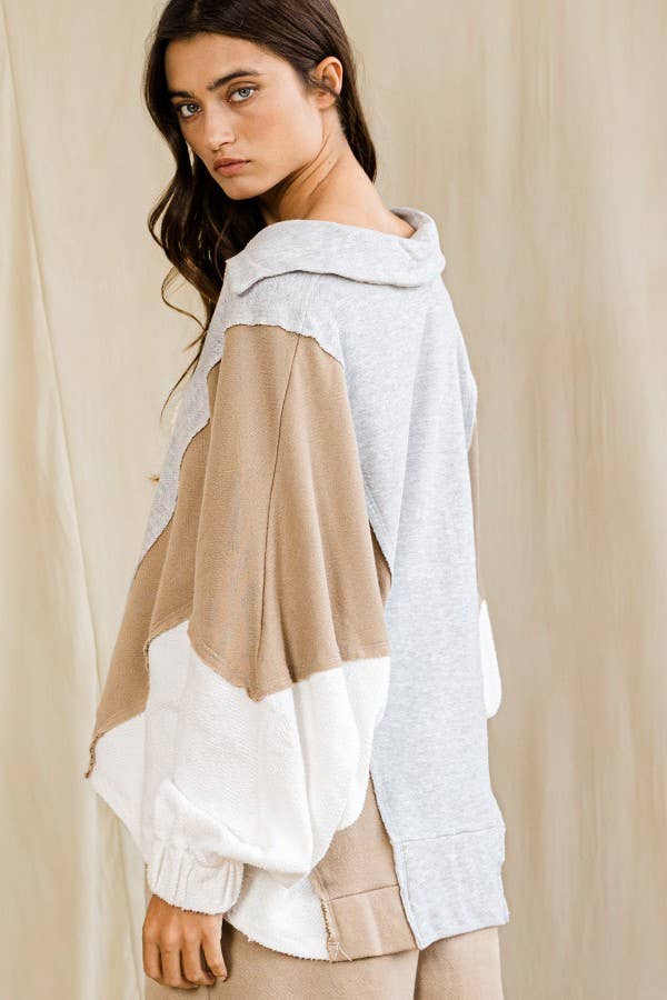 Bucketlist Oversized Color Blocked Sweatshirt