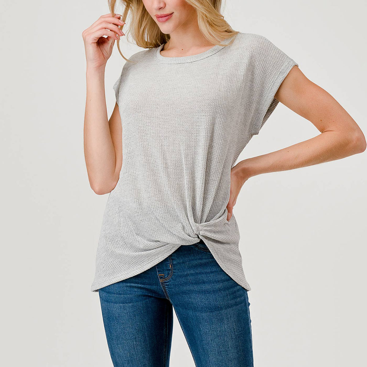 Heimious Knot-tie Knit Top