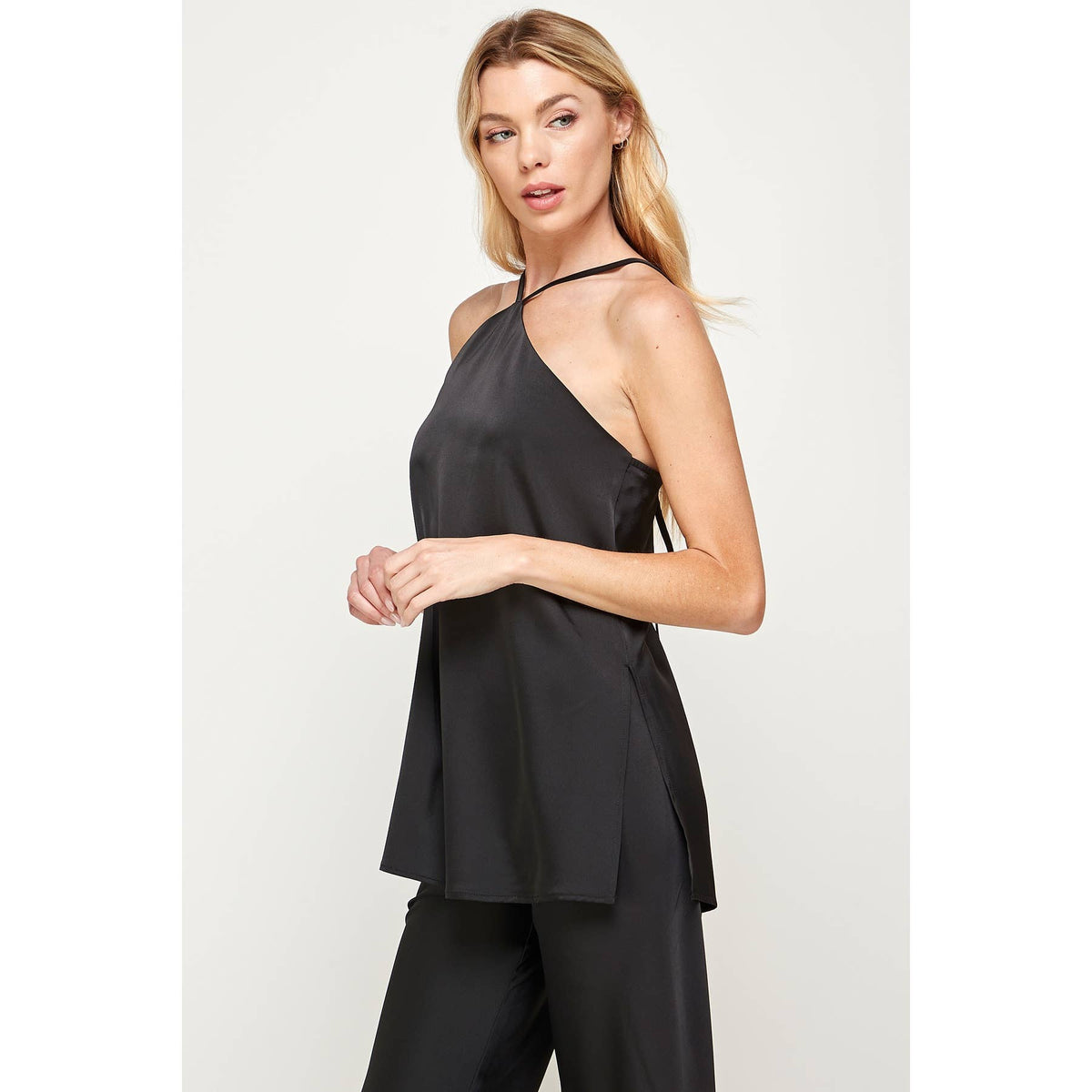 San Souci Halter Side Slit Tunic