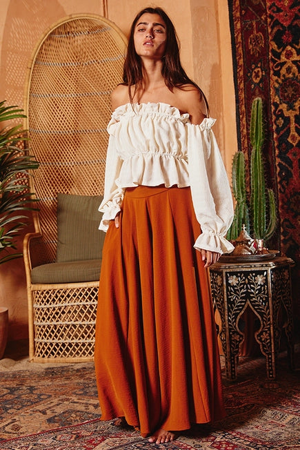 Bucketlist Wide Leg Pants | Burnt Sienna