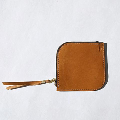 Directive Square Zippered Leather Coin Pouch  | Matte Black