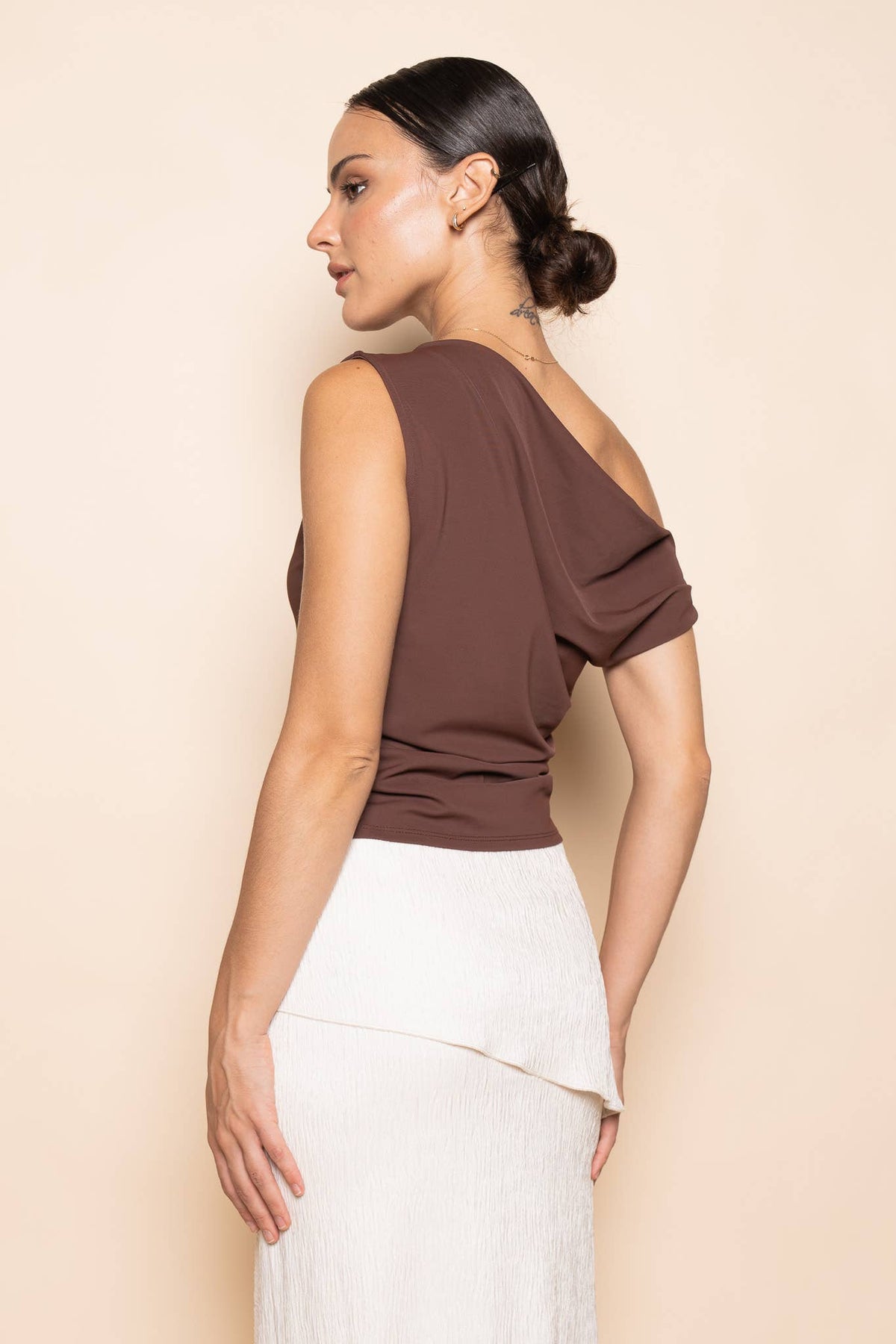 Fore Collection Chocolate Asymmetric Top