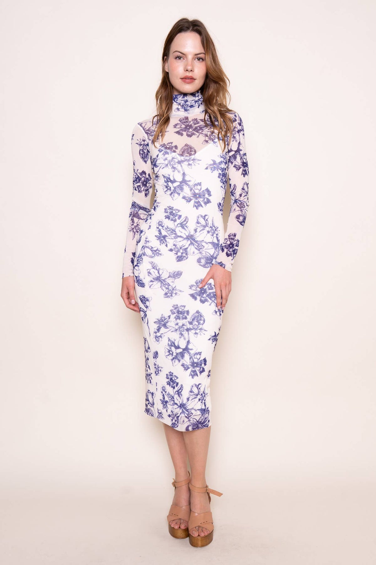 Fore Collection Floral Mesh Midi