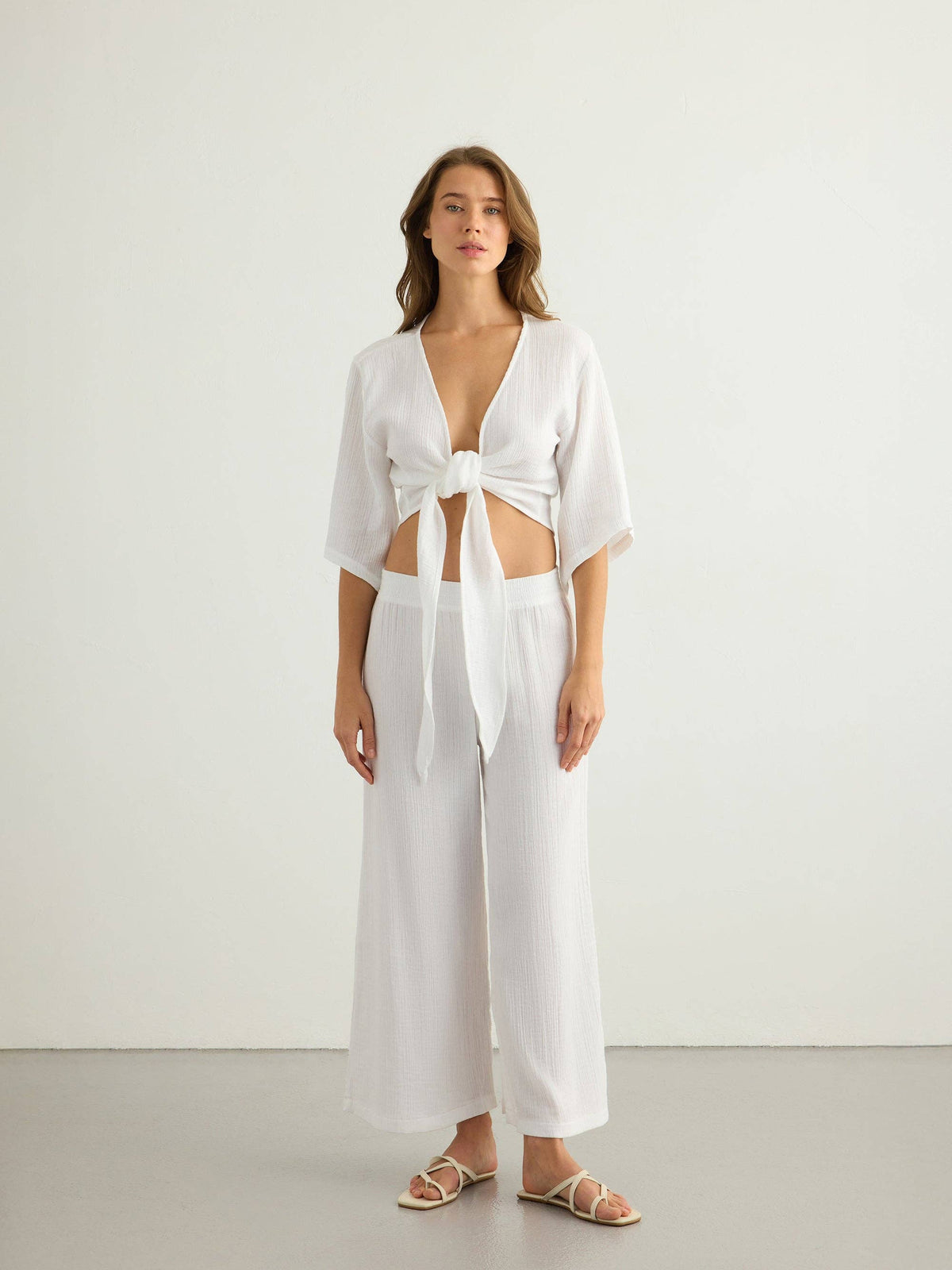The Aura Wrap Top - White