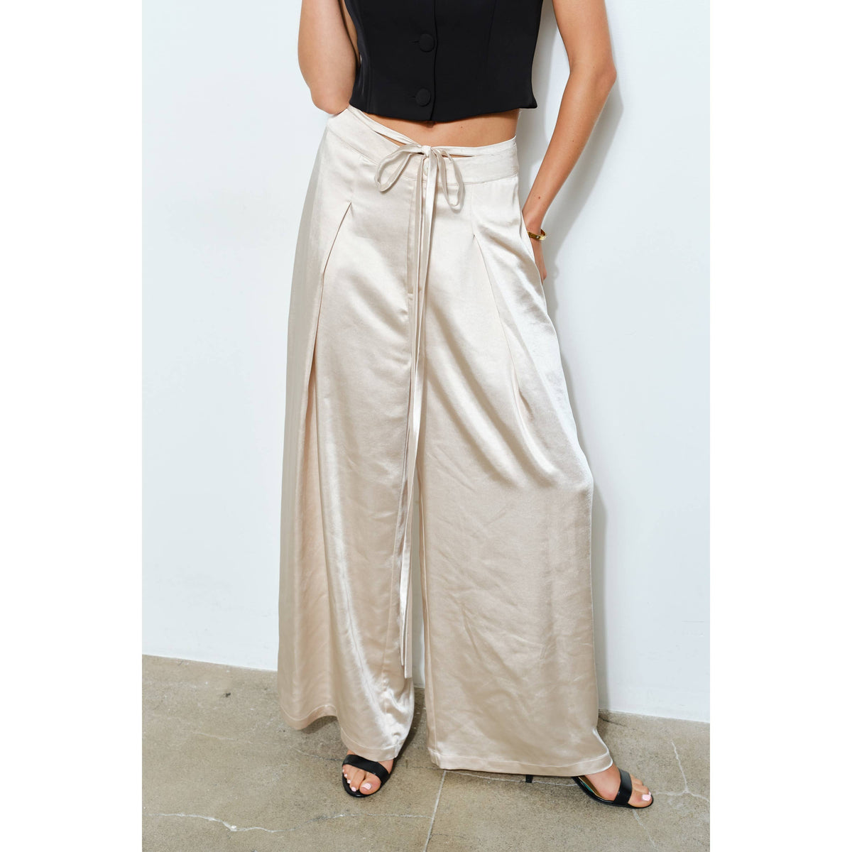 INA Satin Wide-Leg Pants