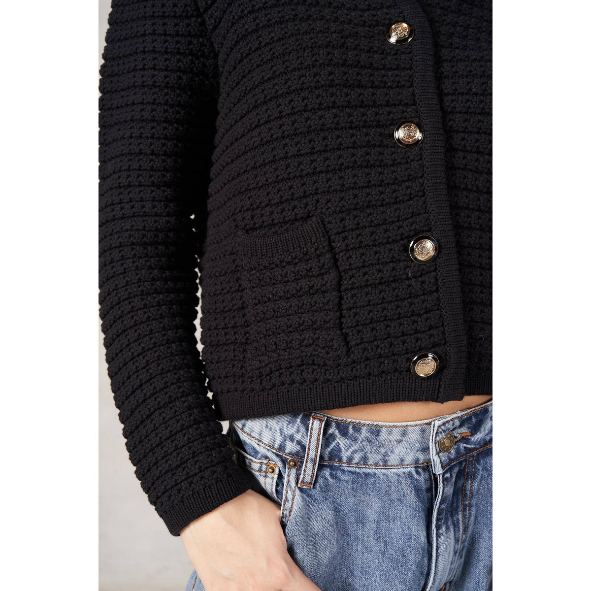 Maronie Waffle Knit Thermal Jacket