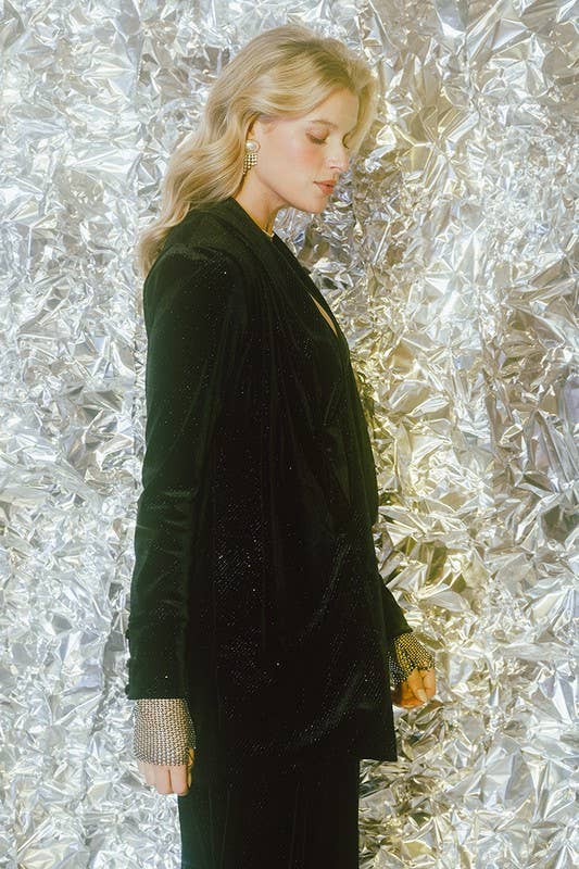 Endless Blu Velvet Blazer