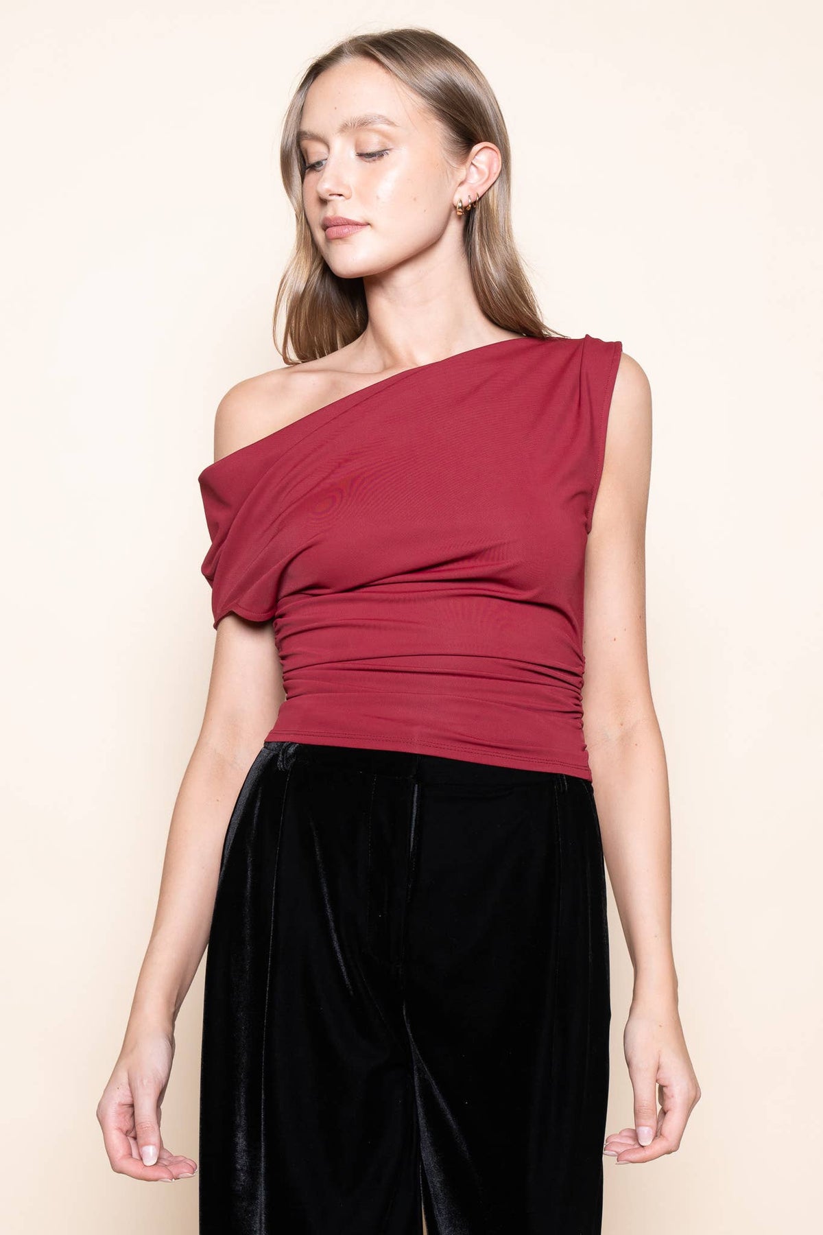 Fore Collection Chocolate Asymmetric Top
