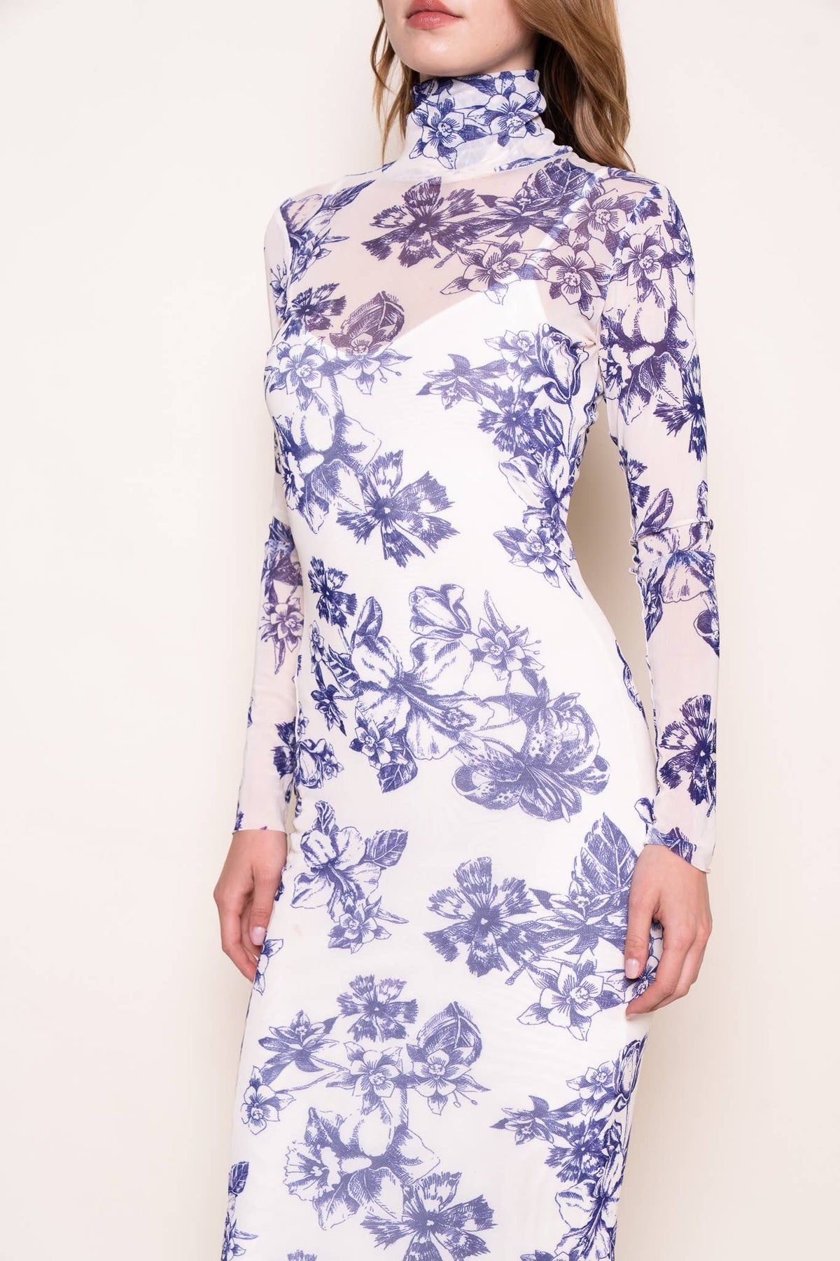 Fore Collection Floral Mesh Midi