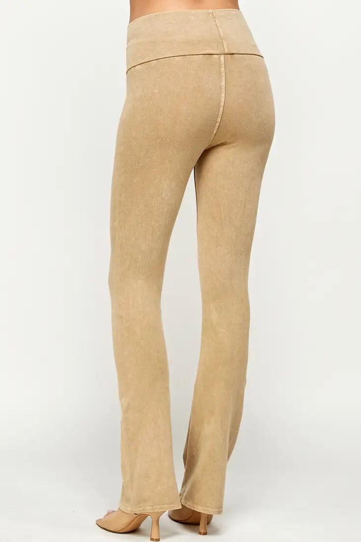 Urban X Apparel Mineral Wash Yoga Pants Sand TOILE