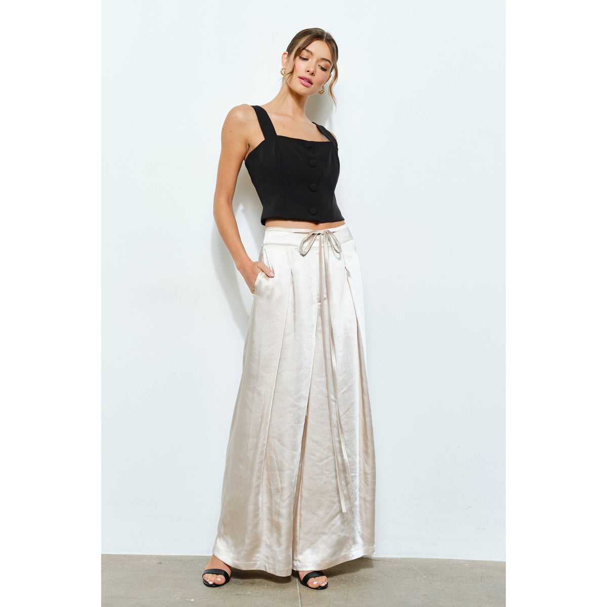 INA Satin Wide-Leg Pants