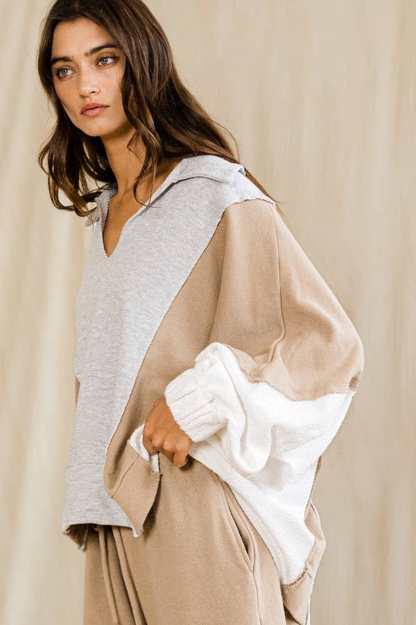 Bucketlist Oversized Color Blocked Sweatshirt