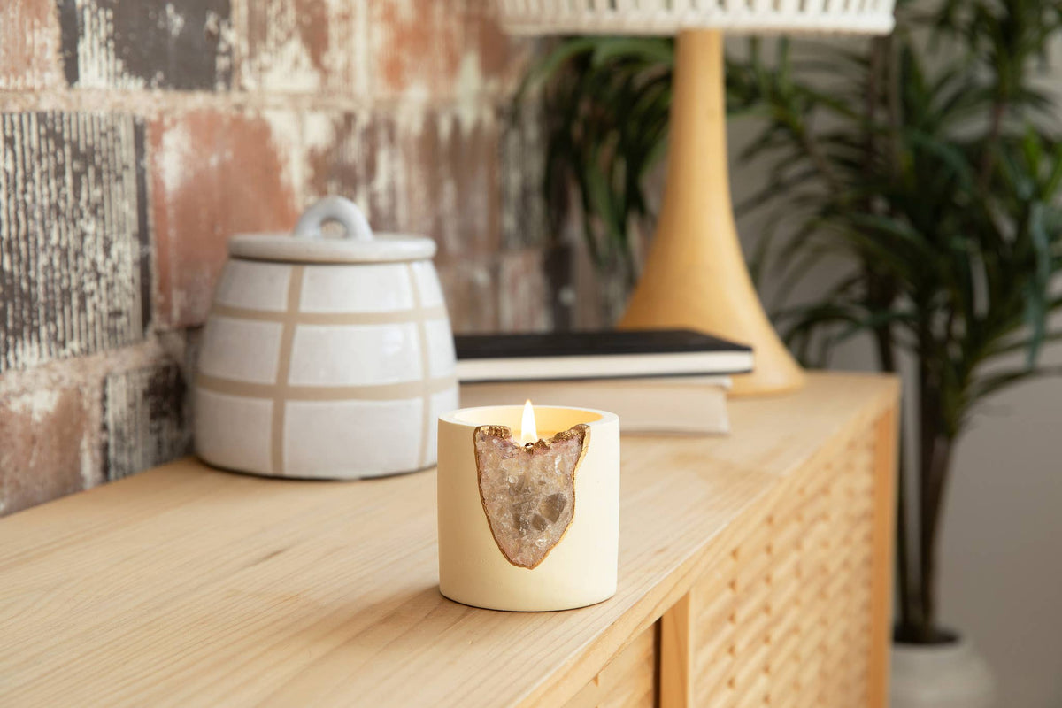 Citrine Soleil Geode Candle