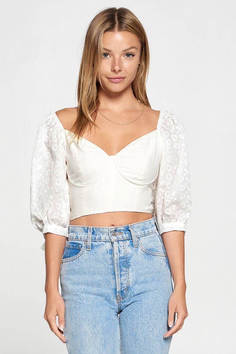 Fore Collection Crochet Tie Back Top