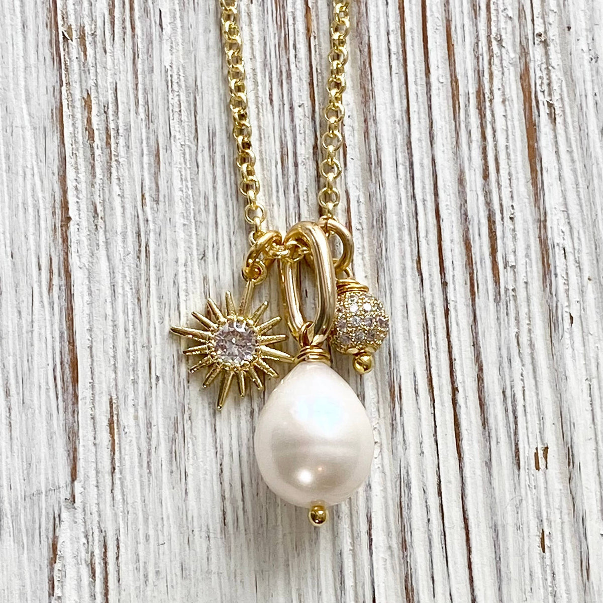 VB&CO Pearl + Sun Necklace