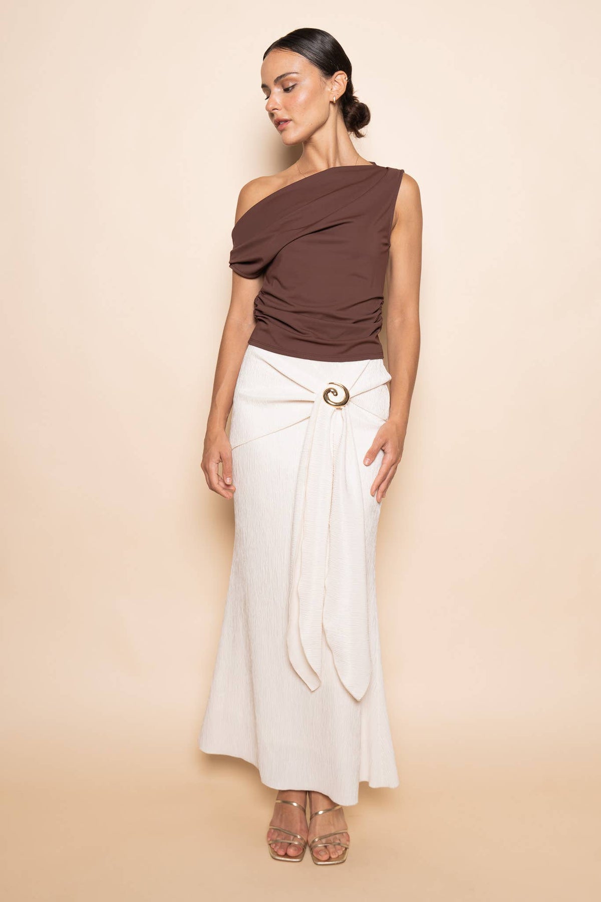 Fore Collection Chocolate Asymmetric Top