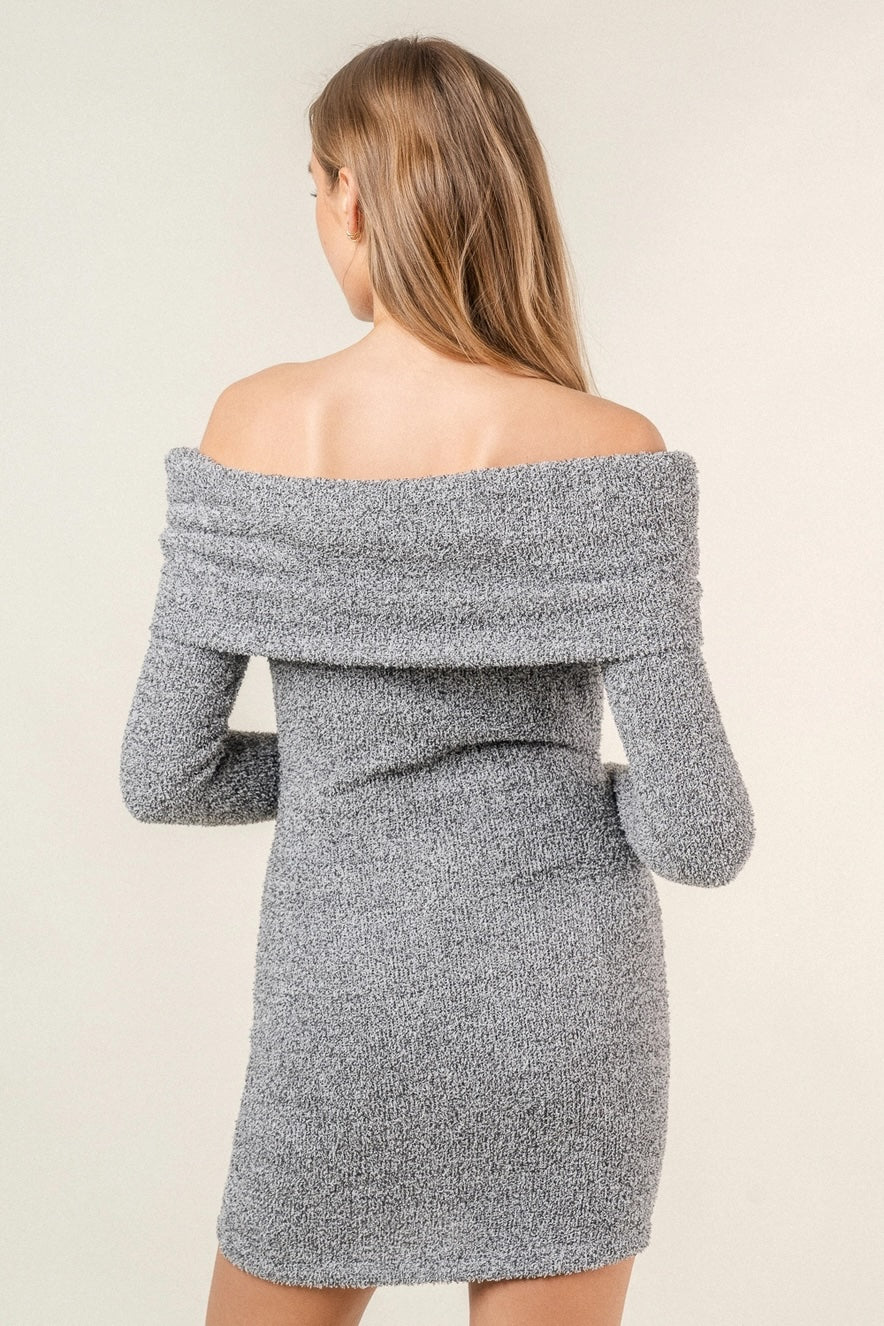 Fore Off the Shoulder Sweater Dress