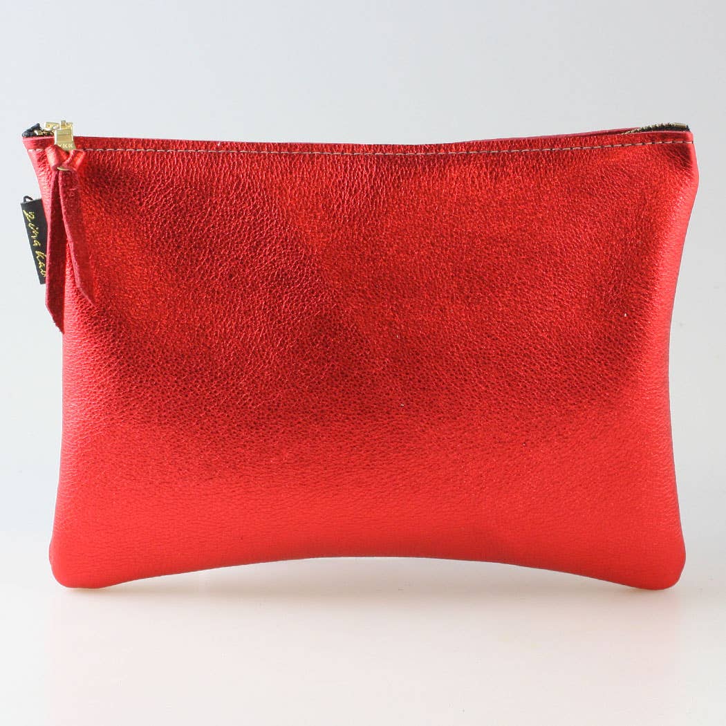 Zina Kao Metallic Everyday Pouch - Ruby