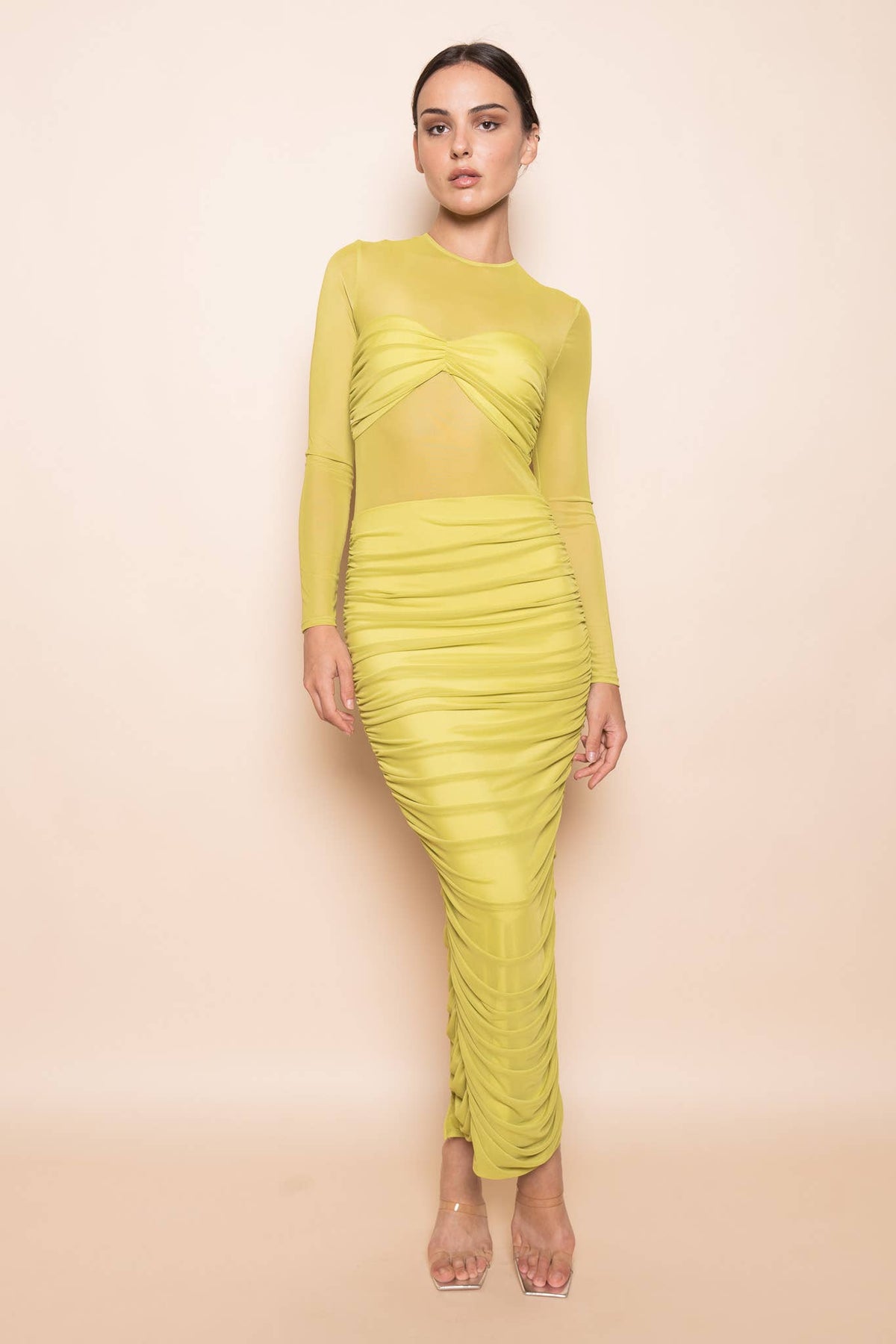 Fore Collection Ruched Body-con Maxi