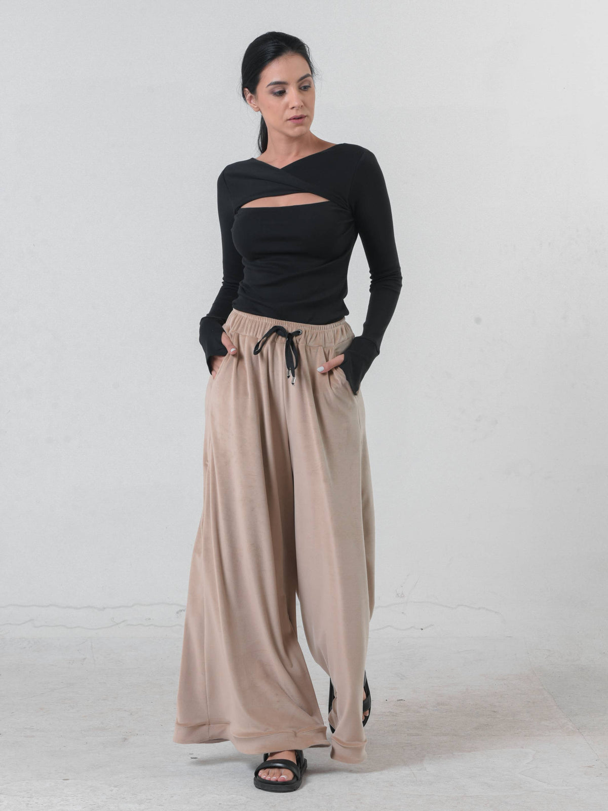 Metamorphoza Cut-out Long Sleeve Top