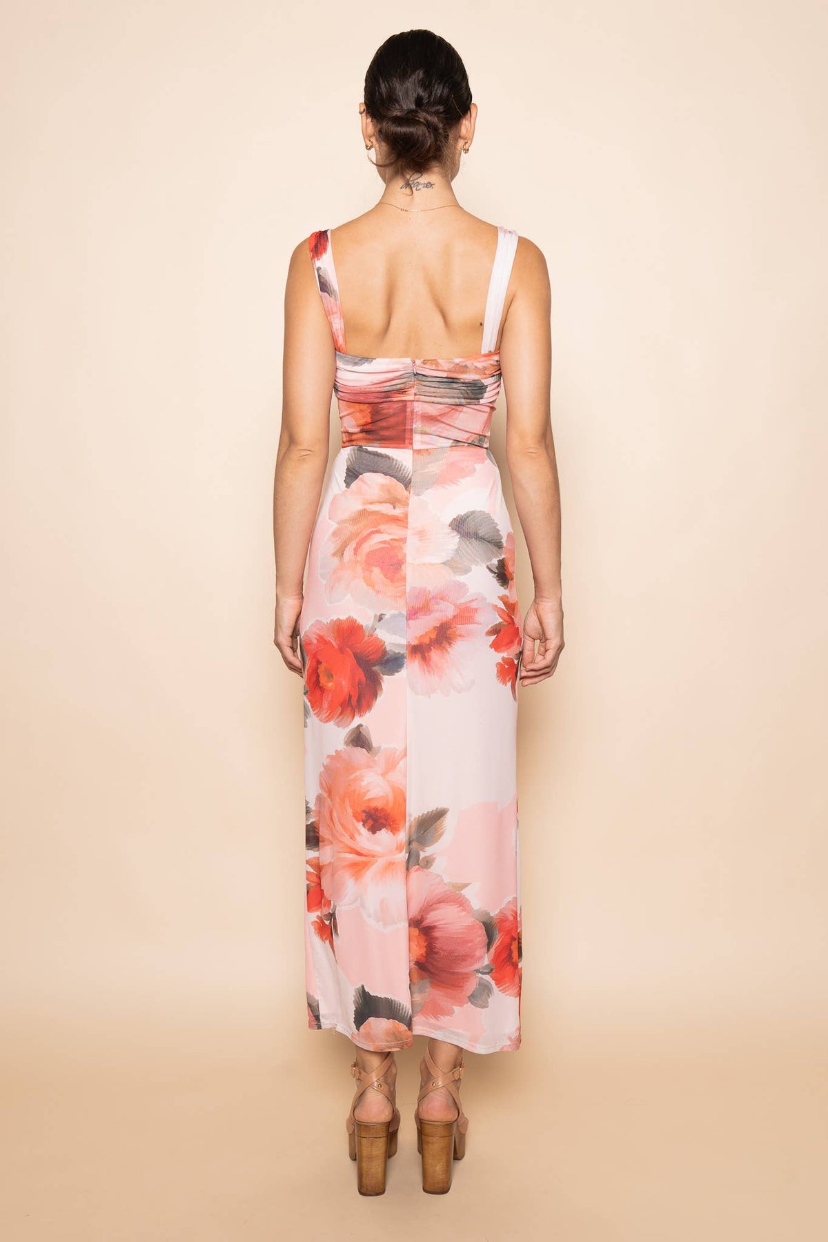 Fore Collection Floral Ruched Maxi