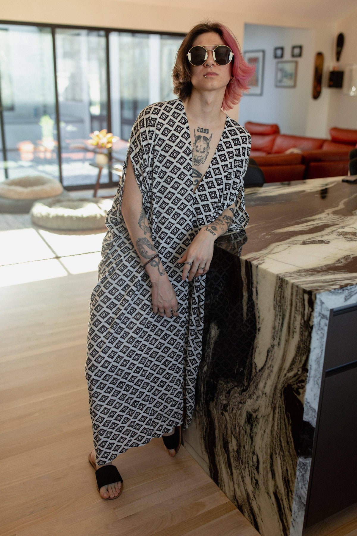 Jennafer Grace Hopi Eye Blanc Kaftan