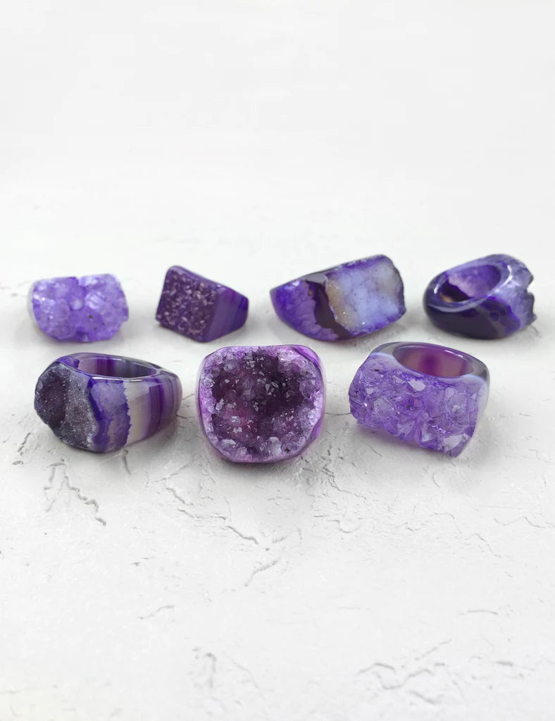 Nuance Natural Stone Druzy Rings
