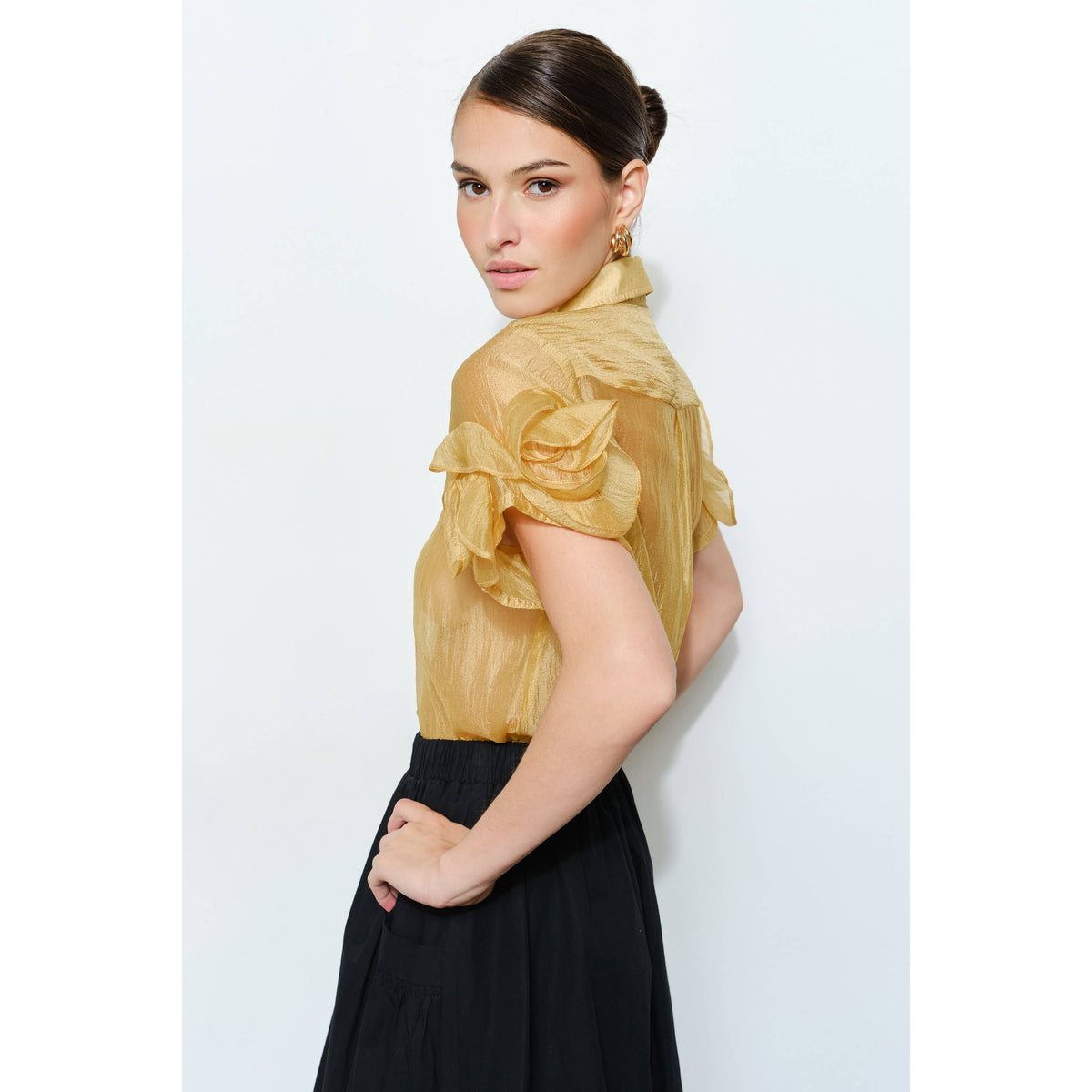 INA Organza Puff Sleeve Shirt