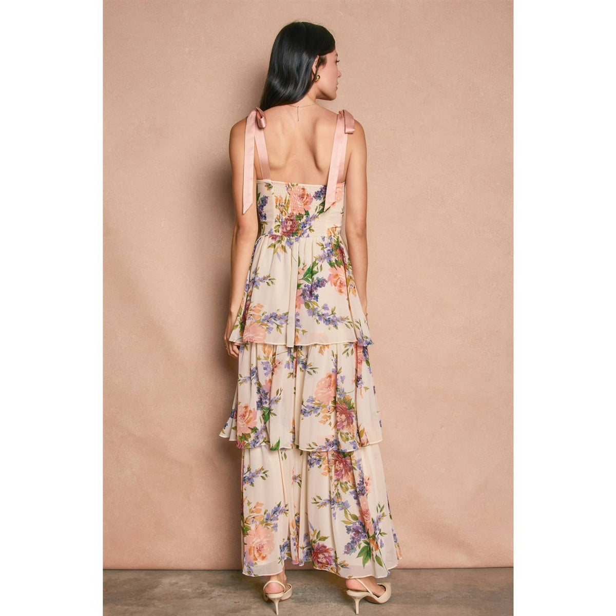 Dress Forum Floral Corset Layered Maxi Dress