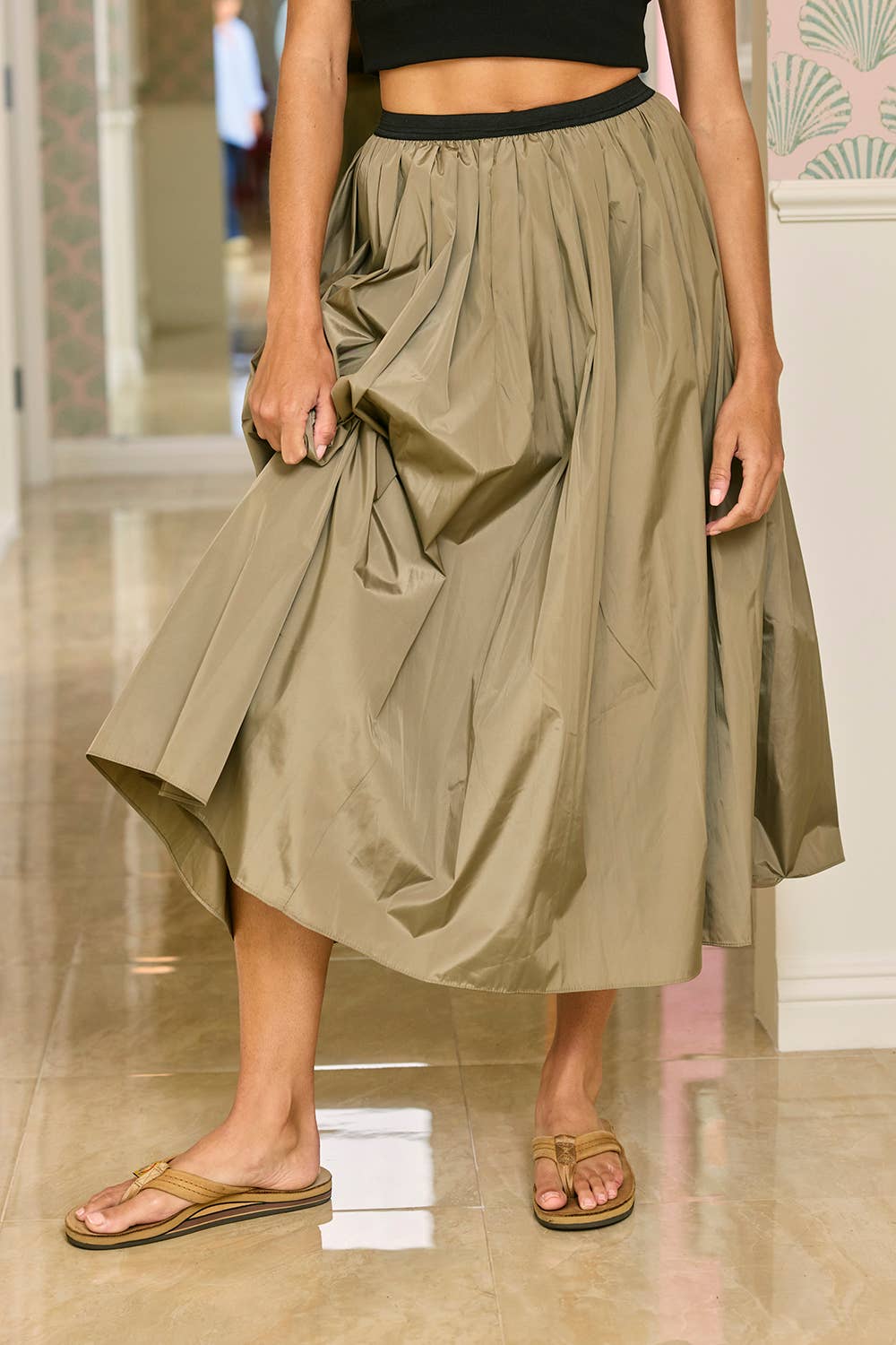 Bucketlist Pleated Midi Skirt