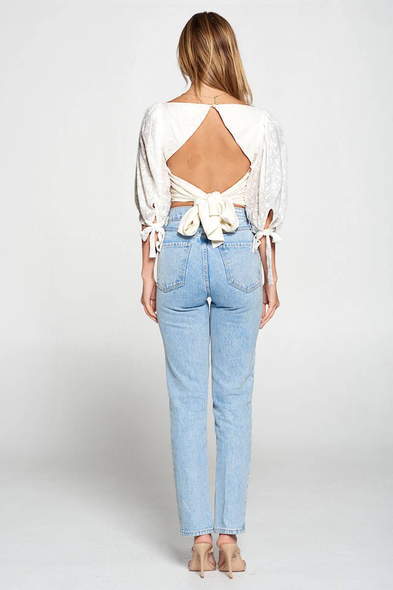 Fore Collection Crochet Tie Back Top