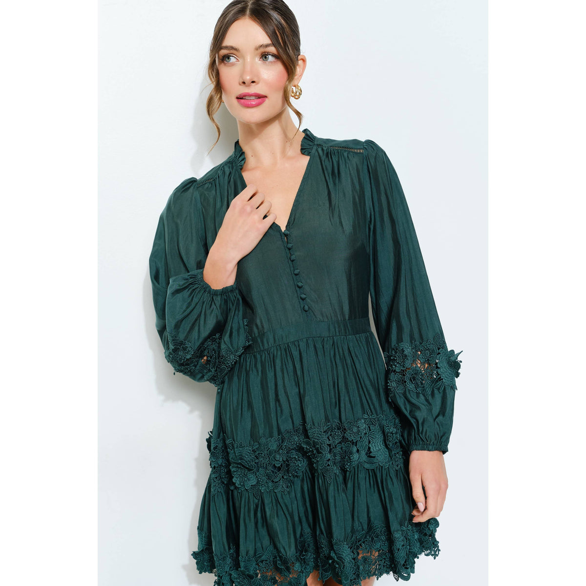 INA Floral Puff Sleeve Mini Dress