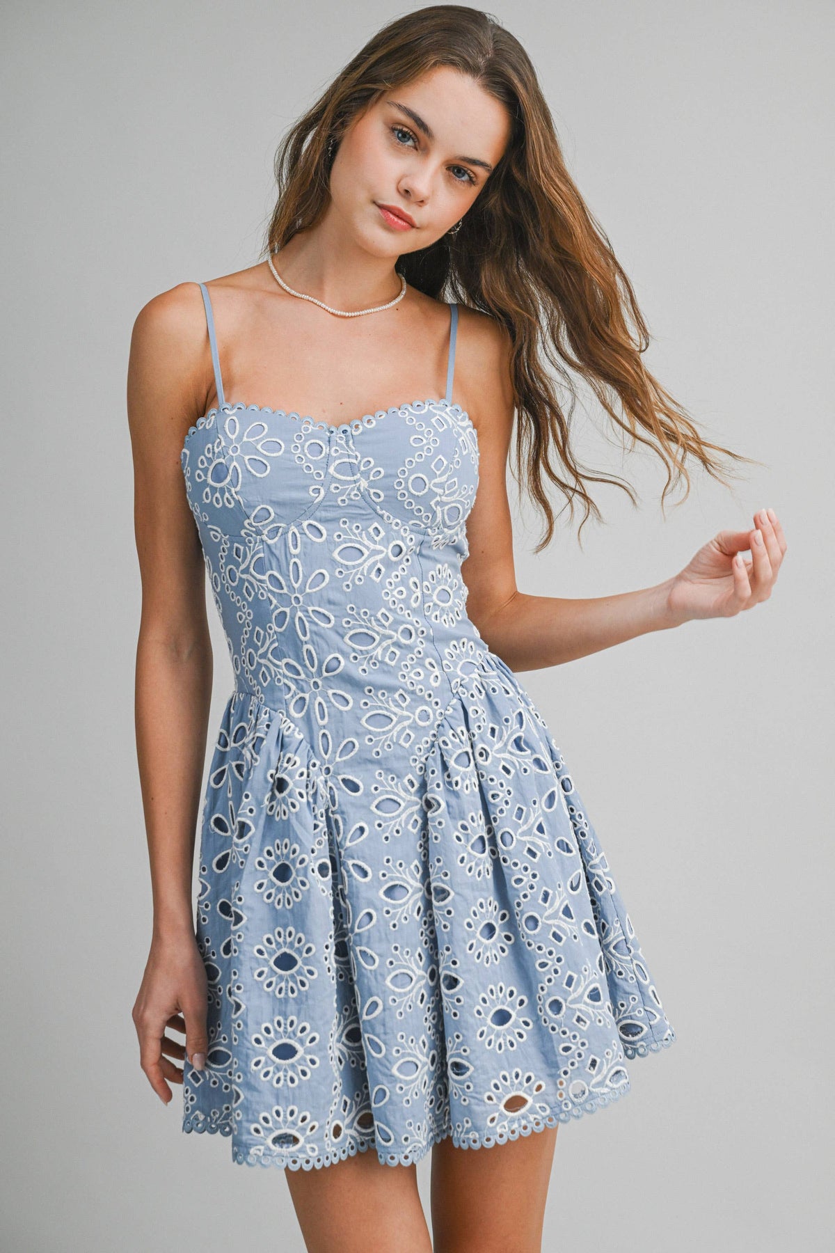 Le Cliché  Eyelet Lace Mini Dress