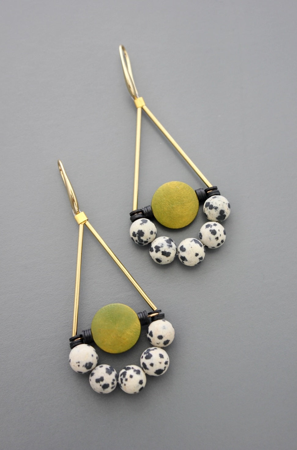 David Aubrey Geometric Dalmation Drop Earrings