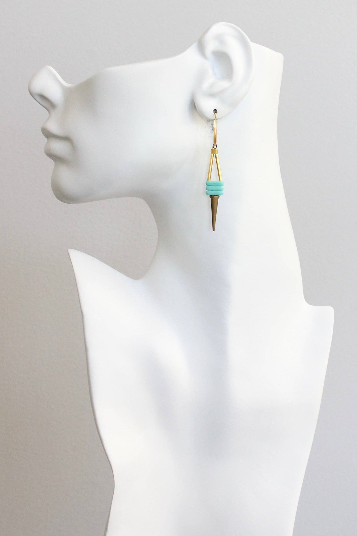 David Aubrey Matte Turquoise Spike Earrings