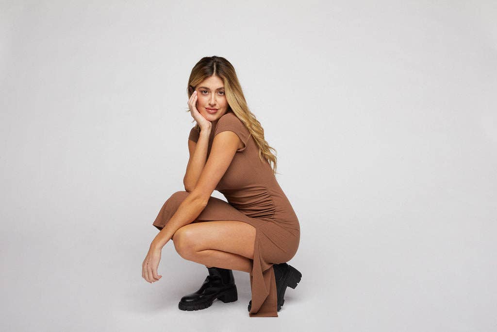 Sunday Ritual Ayla Rib Dress - Mocha