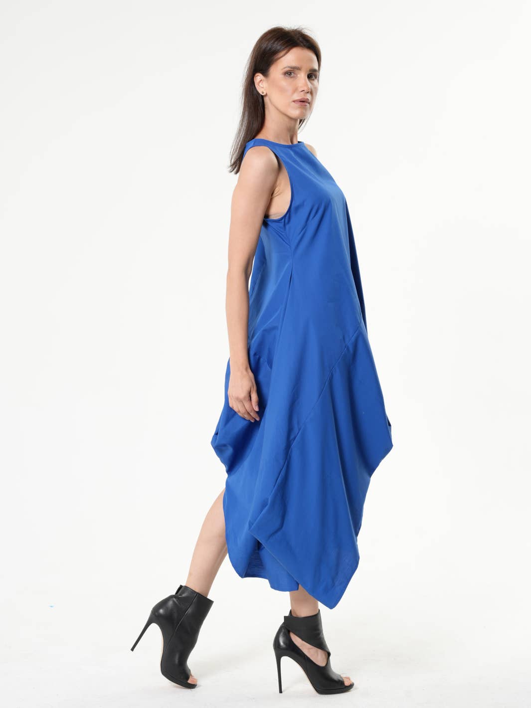 Metamorphoza Asymmetric Sleeveless Blue Dress