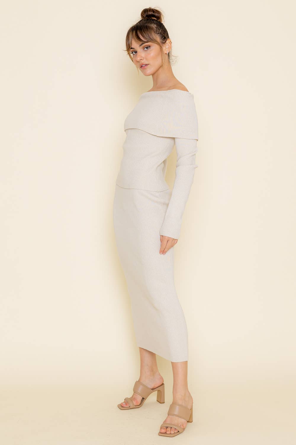 Fore Collection Rib Knit Midi Skirt