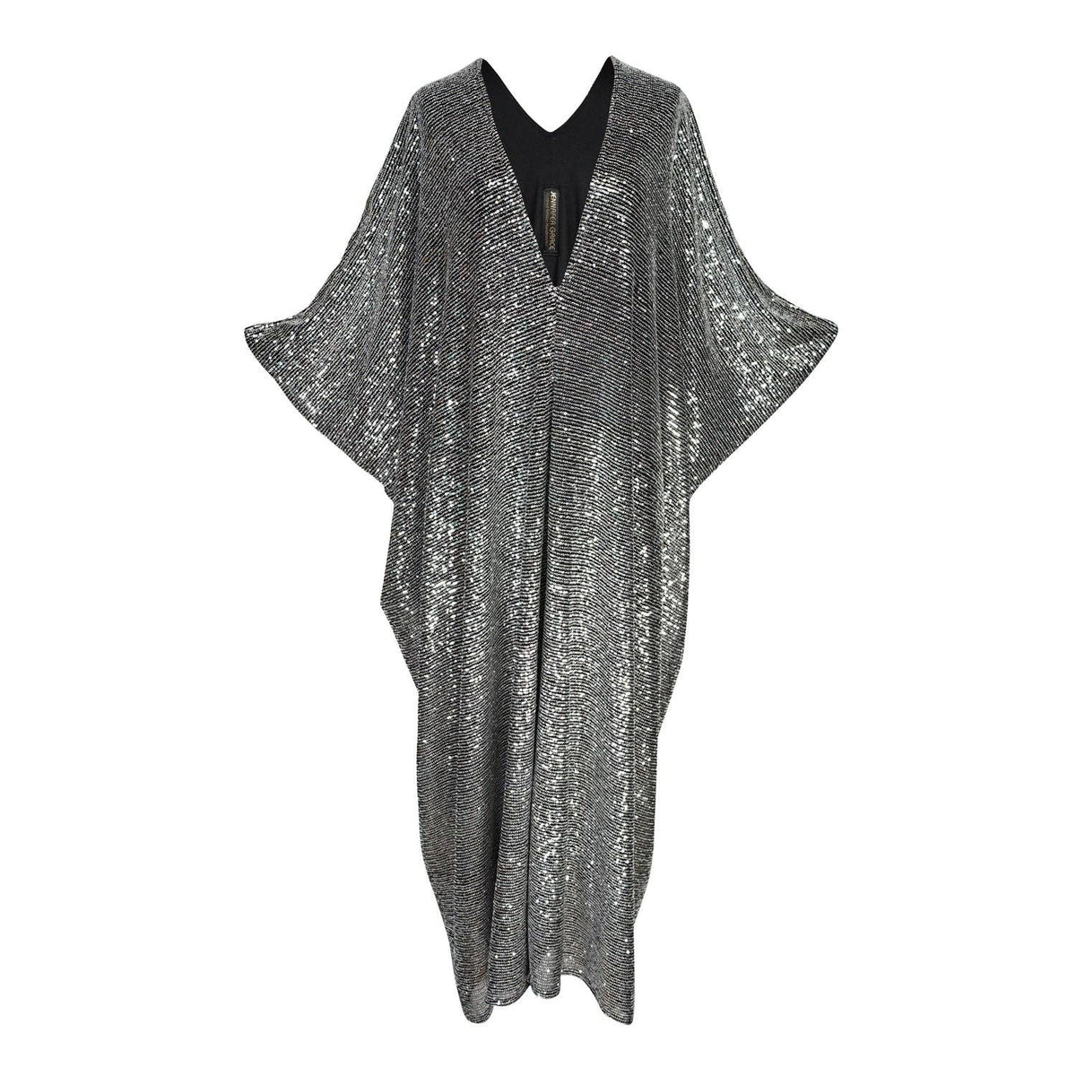 Jennafer Grace Gunmetal Sequin Kaftan Dress