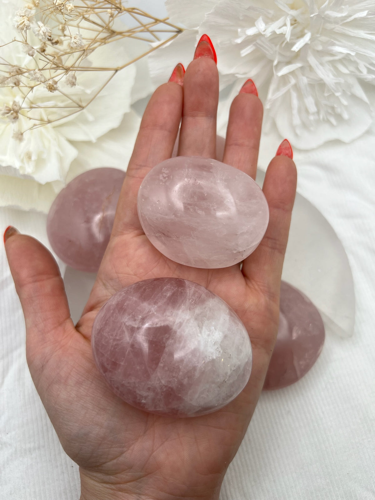 Witch's Way Rose Quartz  Palm Stone