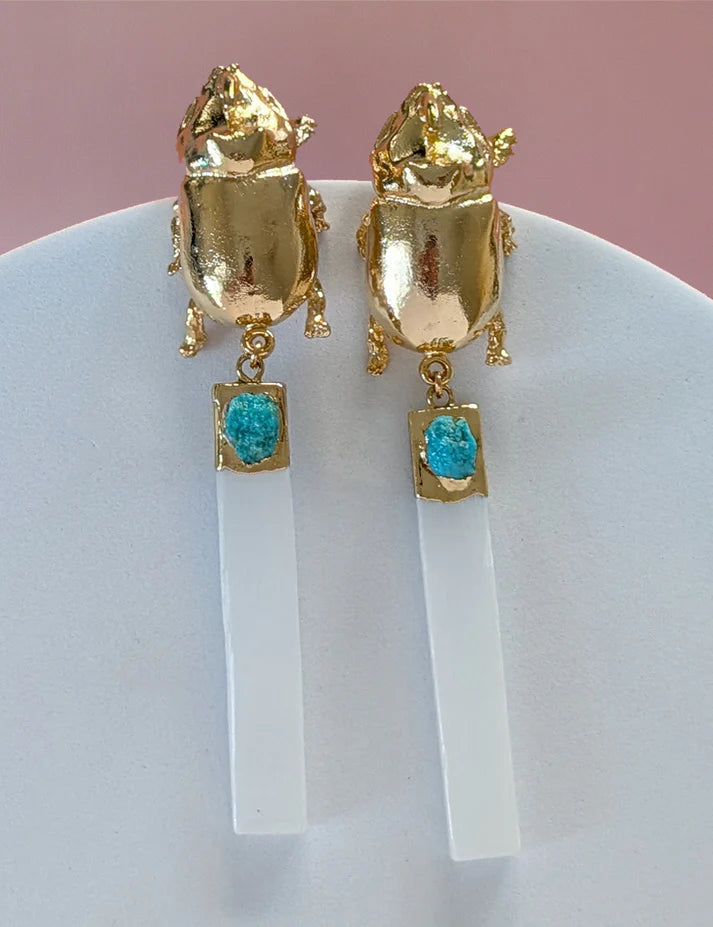 Nuance Beetle Drop Earrings