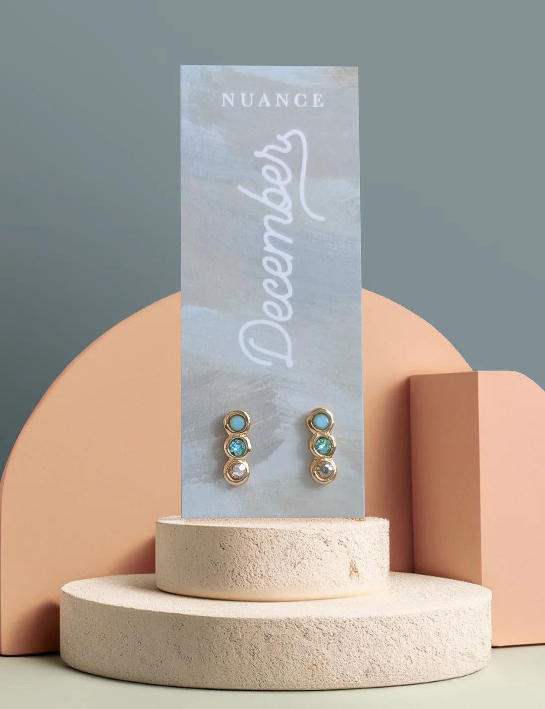 Nuance Colorblock Birthstone Studs