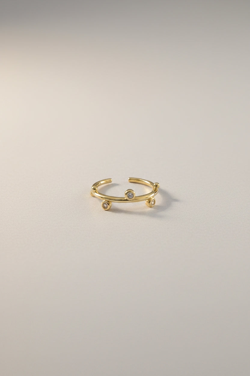 Nuance Dotted Cz Ring | Adjustable