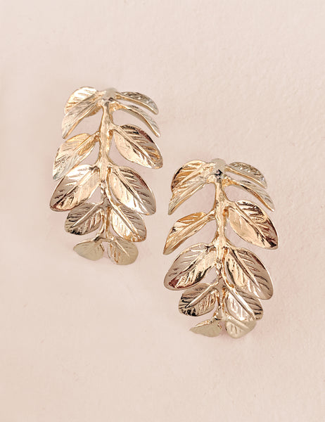 Nuance Falling Leaf Earrings | Gold & Silver