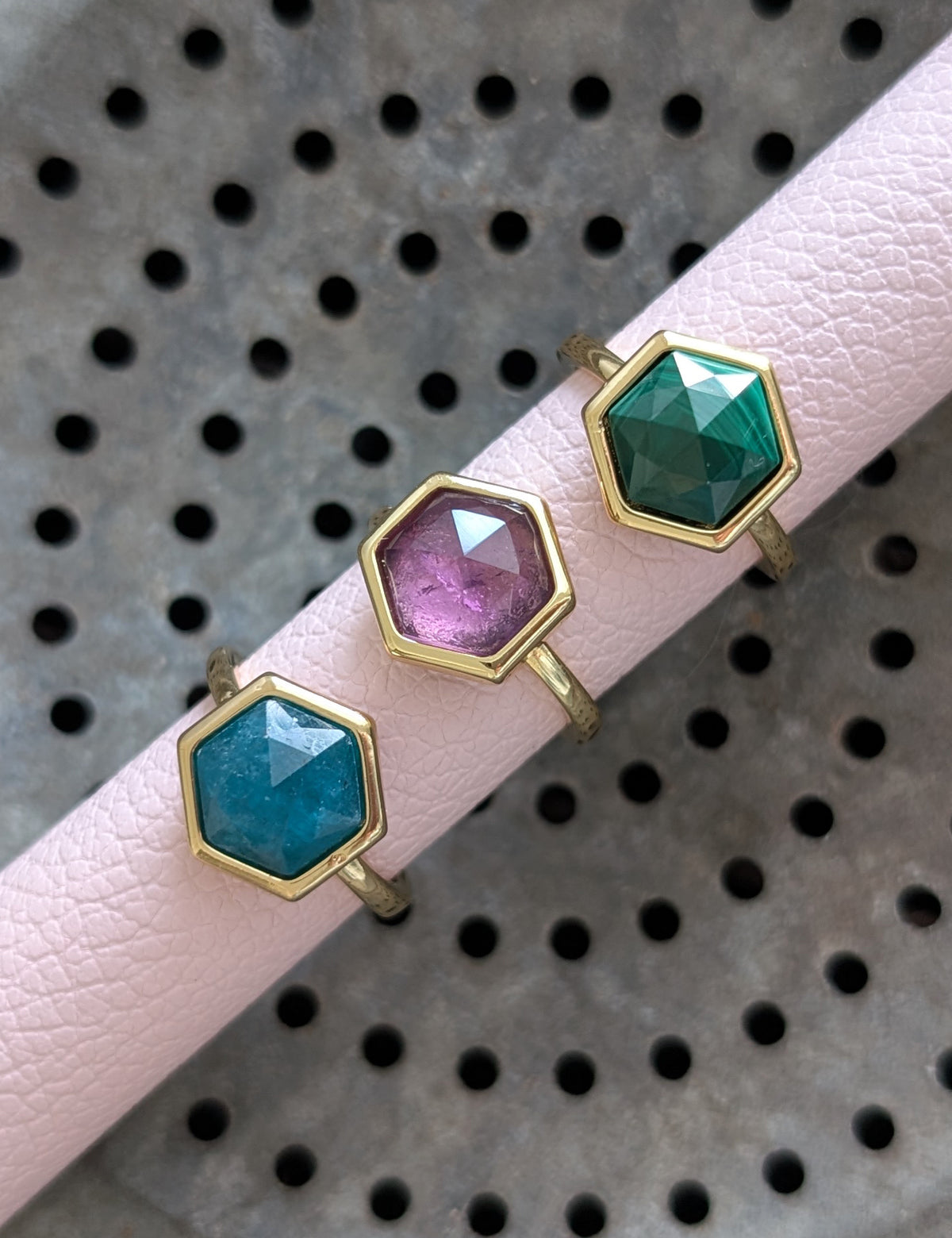 Nuance Gemstone Hexagon Ring