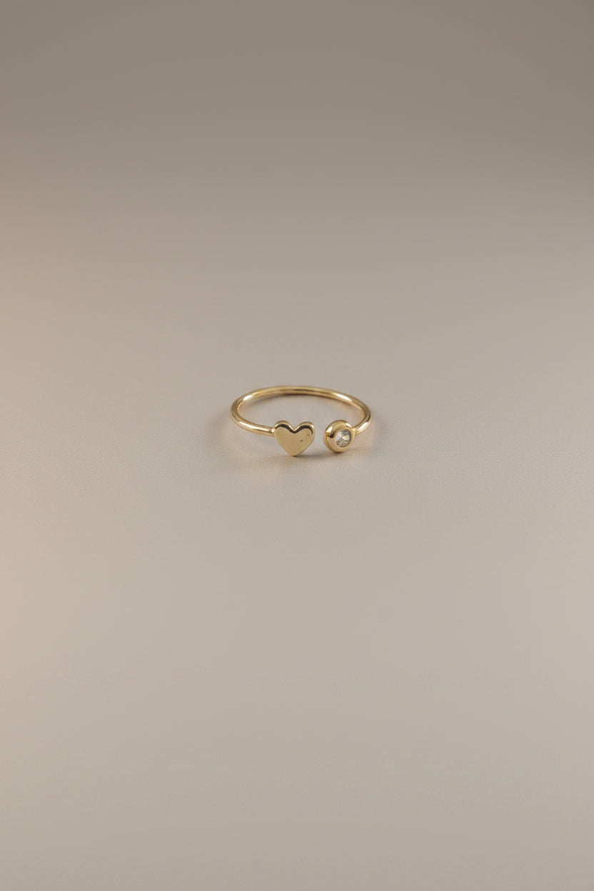 Nuance Heart and Cz Ring | Adjustable