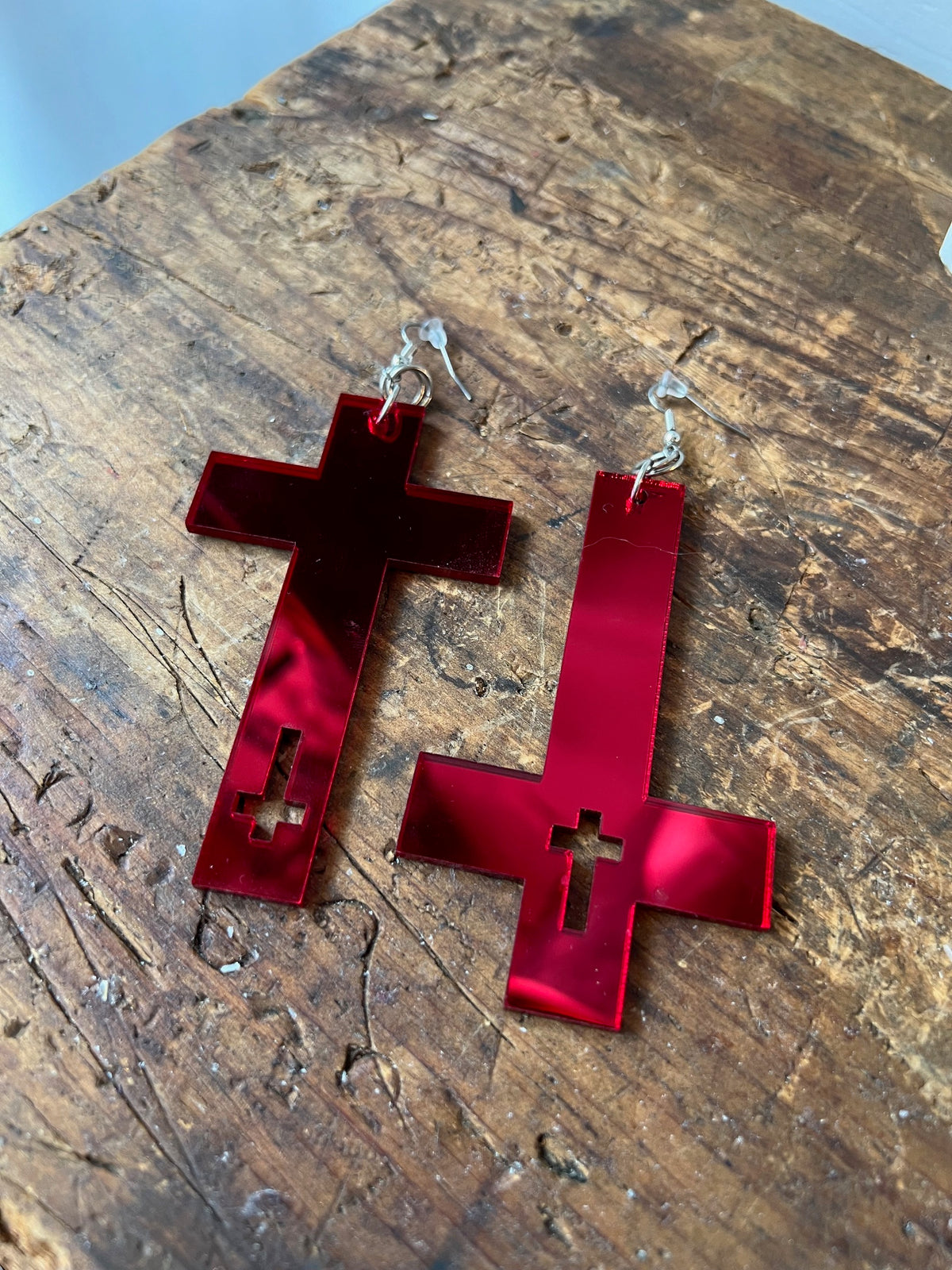 Heartless Revival Cross Earrings