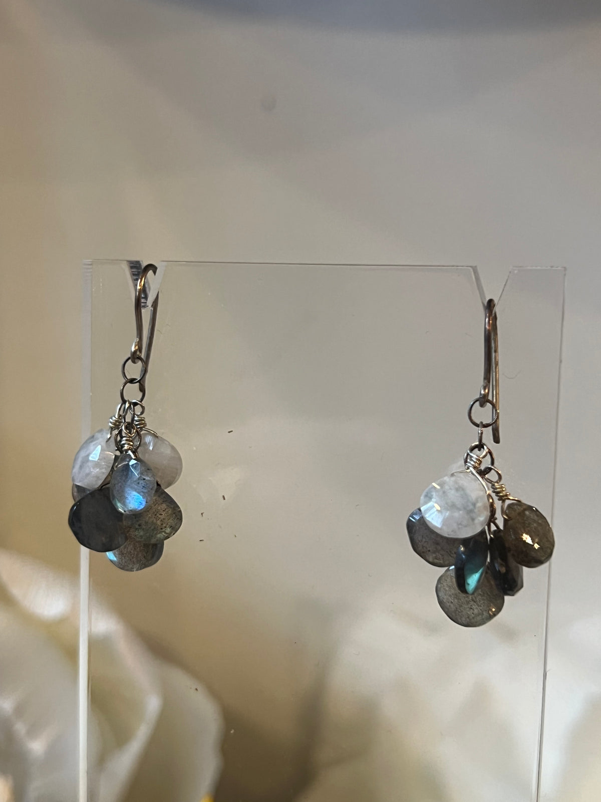 Vannucci Moonstone and Pyrite Cluster Earrings