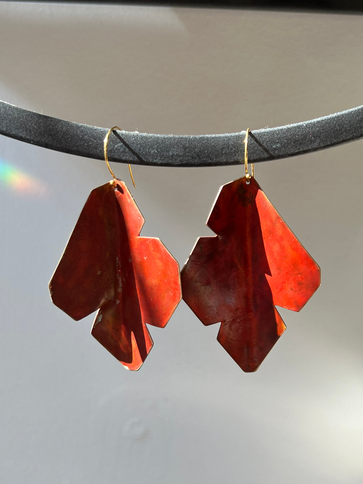 Dennis Higgins Red Patina Earrings