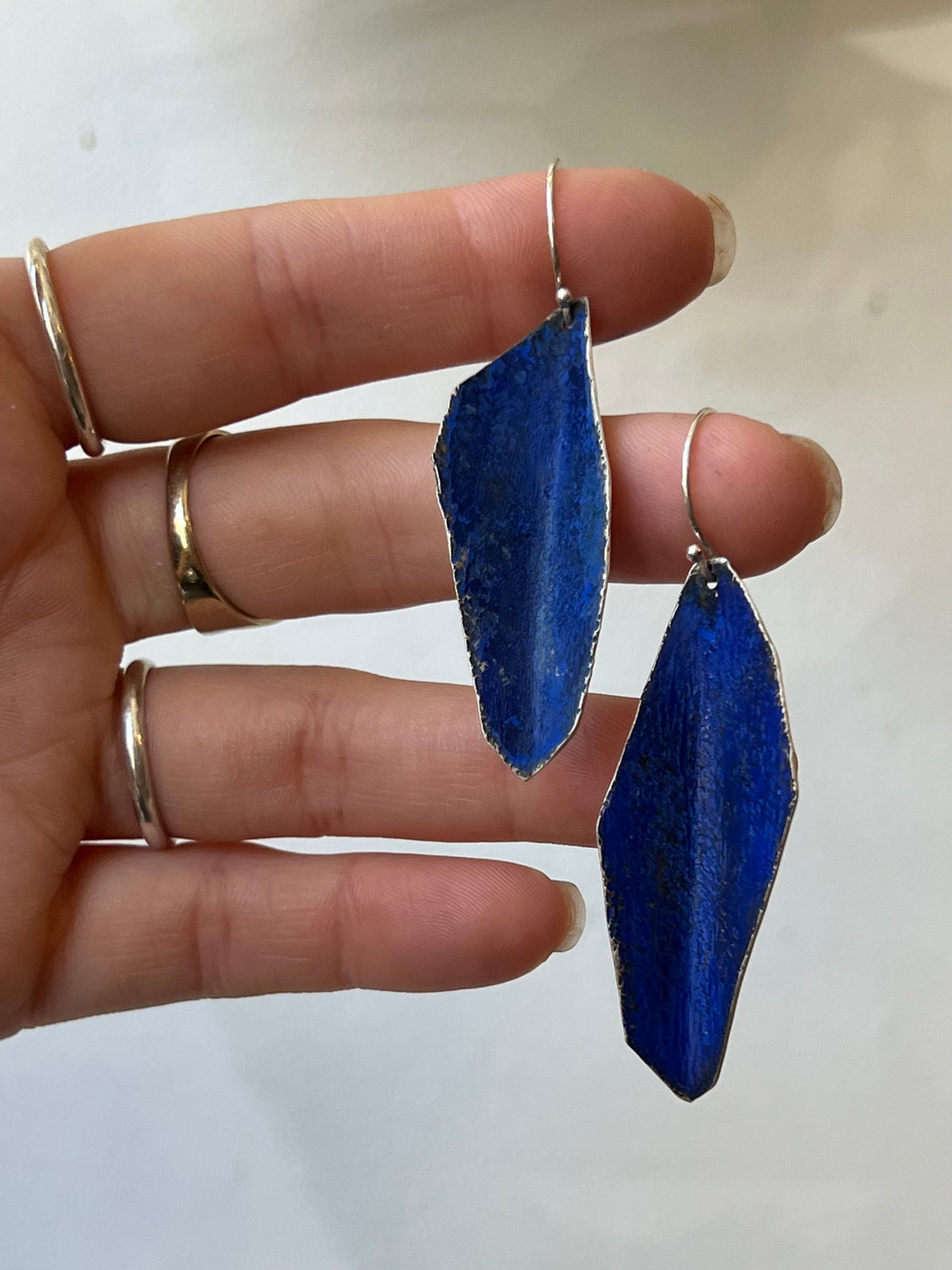 Dennis Higgins Limited Blue Patina Earrings